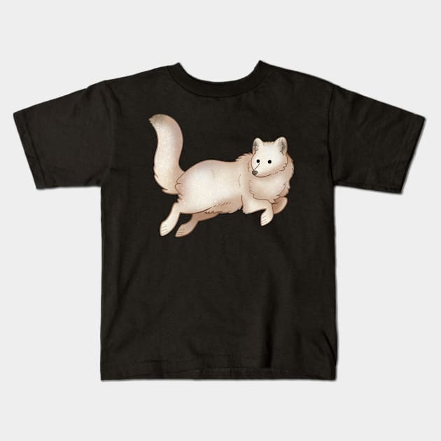 Cozy Arctic Fox Kids T-Shirt by Phoenix Baldwin